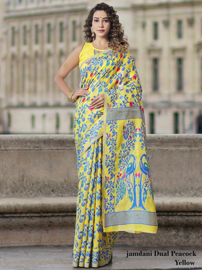 Jamdani 2 Classic Fancy Party Wear Silk Designer Saree Collection